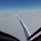 An aerial view of the iceberg that broke off the Brunt Ice Shelf. It measures roughly 490 square miles (1,270 square km) and is nearly 500 feet (150 meters) thick.